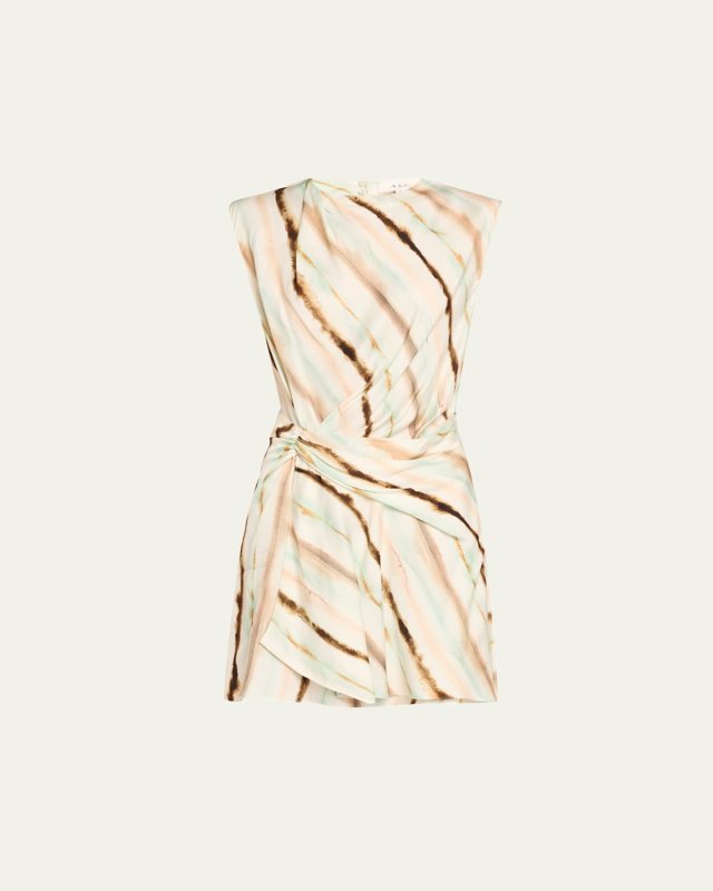 Delia Draped Tie-Dye Mini Dress